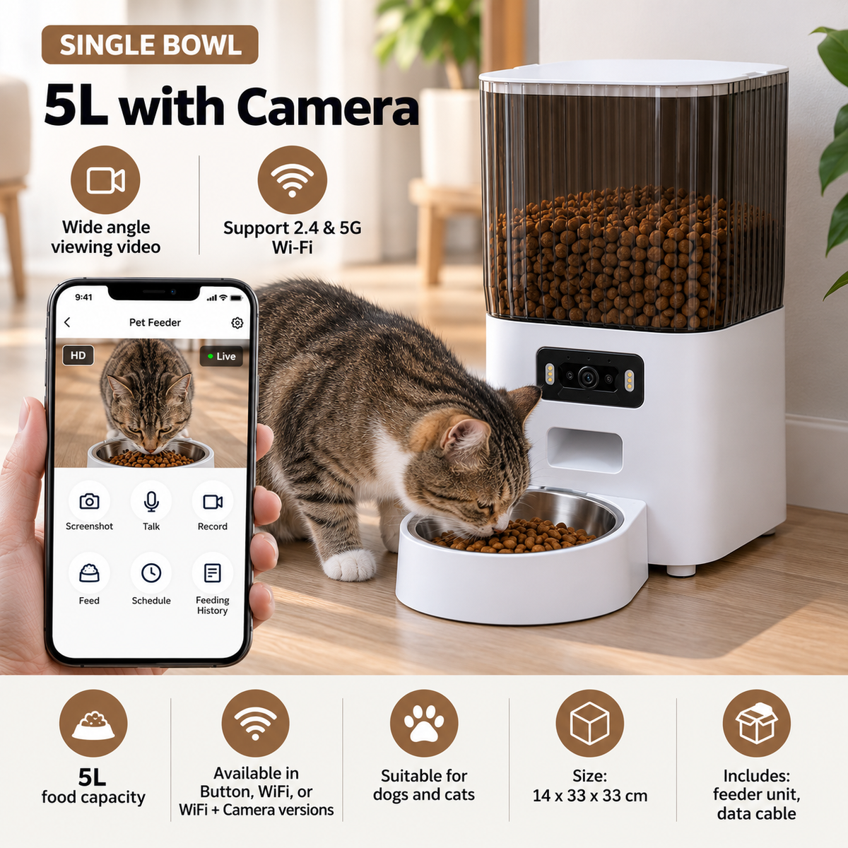 5L Automatic Pet Feeder