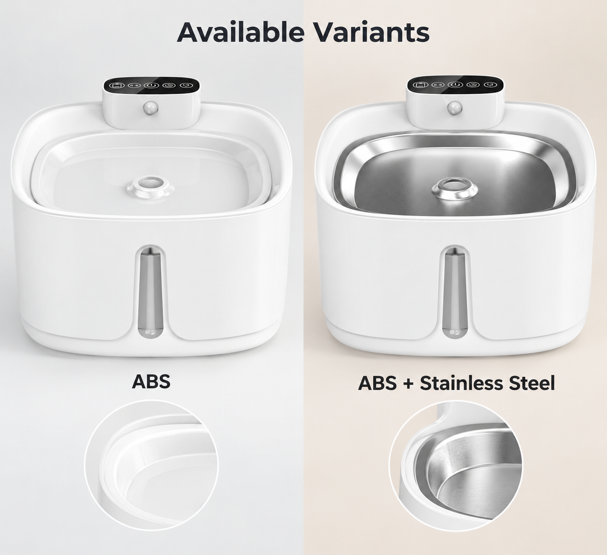 Smart Pet Water Fountain Wireless Stainless Steel Water Dispenser