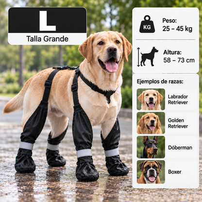 Waterproof Anti-Slip Dog Boots with Suspender Harness