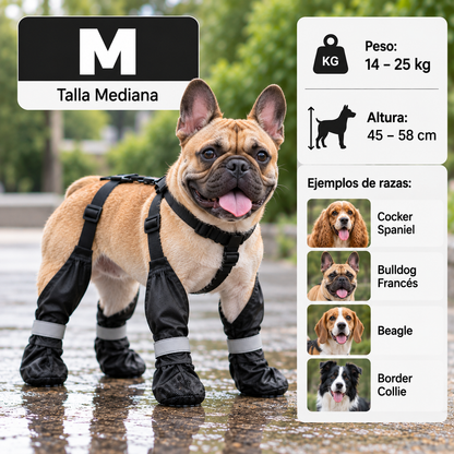 Waterproof Anti-Slip Dog Boots with Suspender Harness