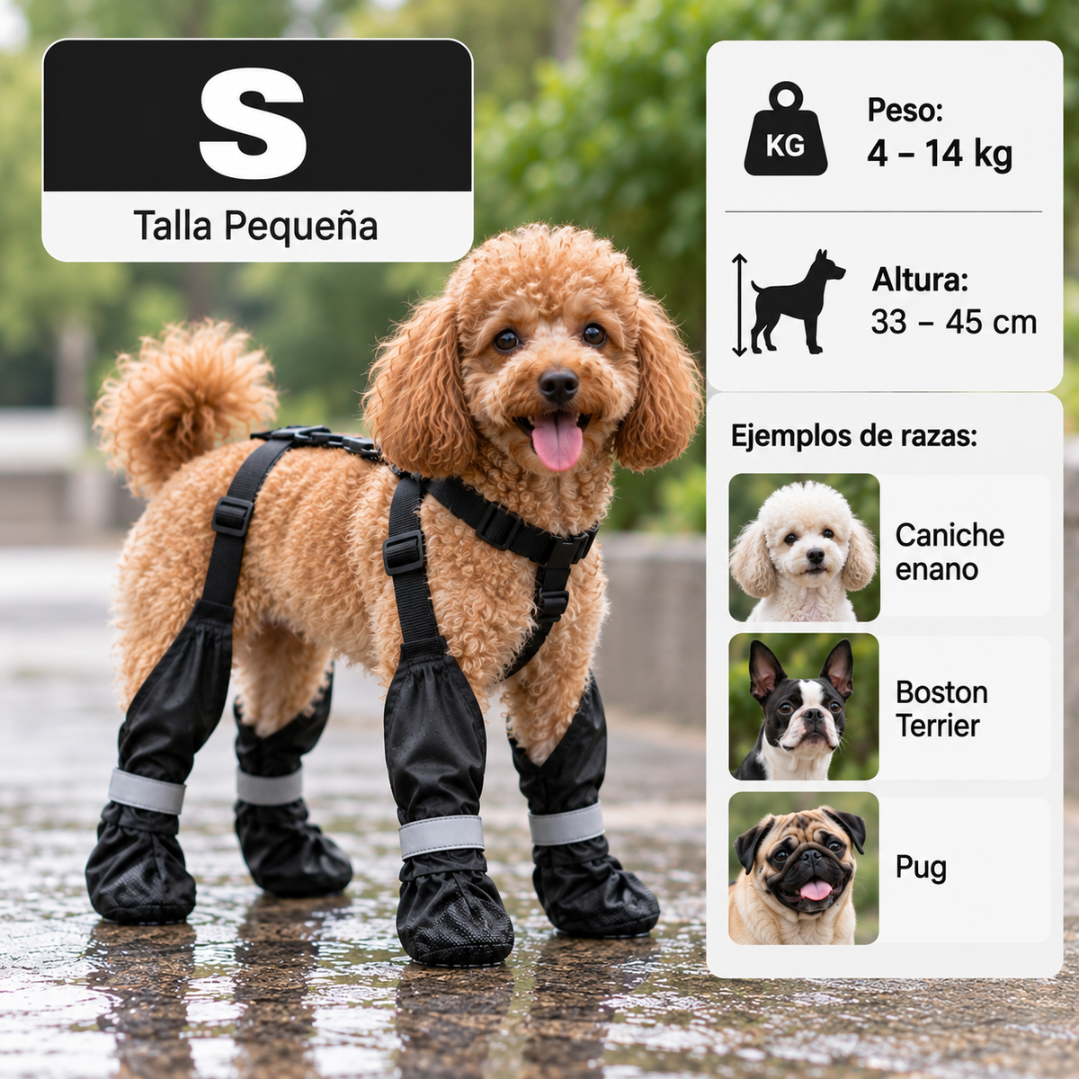 Waterproof Anti-Slip Dog Boots with Suspender Harness