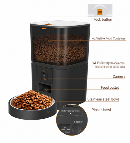 Smart WiFi Pet Feeder with Camera