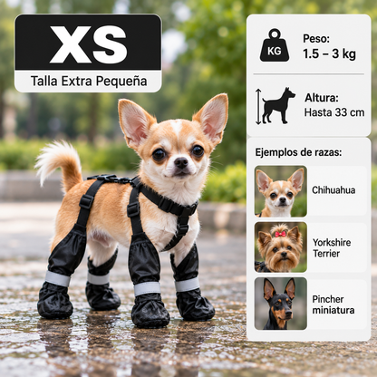 Waterproof Anti-Slip Dog Boots with Suspender Harness